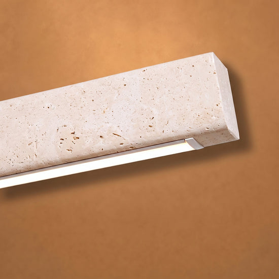Minimalist Linear Travertine Stone Pendant Lamp