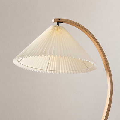 Tricolordeer Beech Wood and Linen Floor Lamp