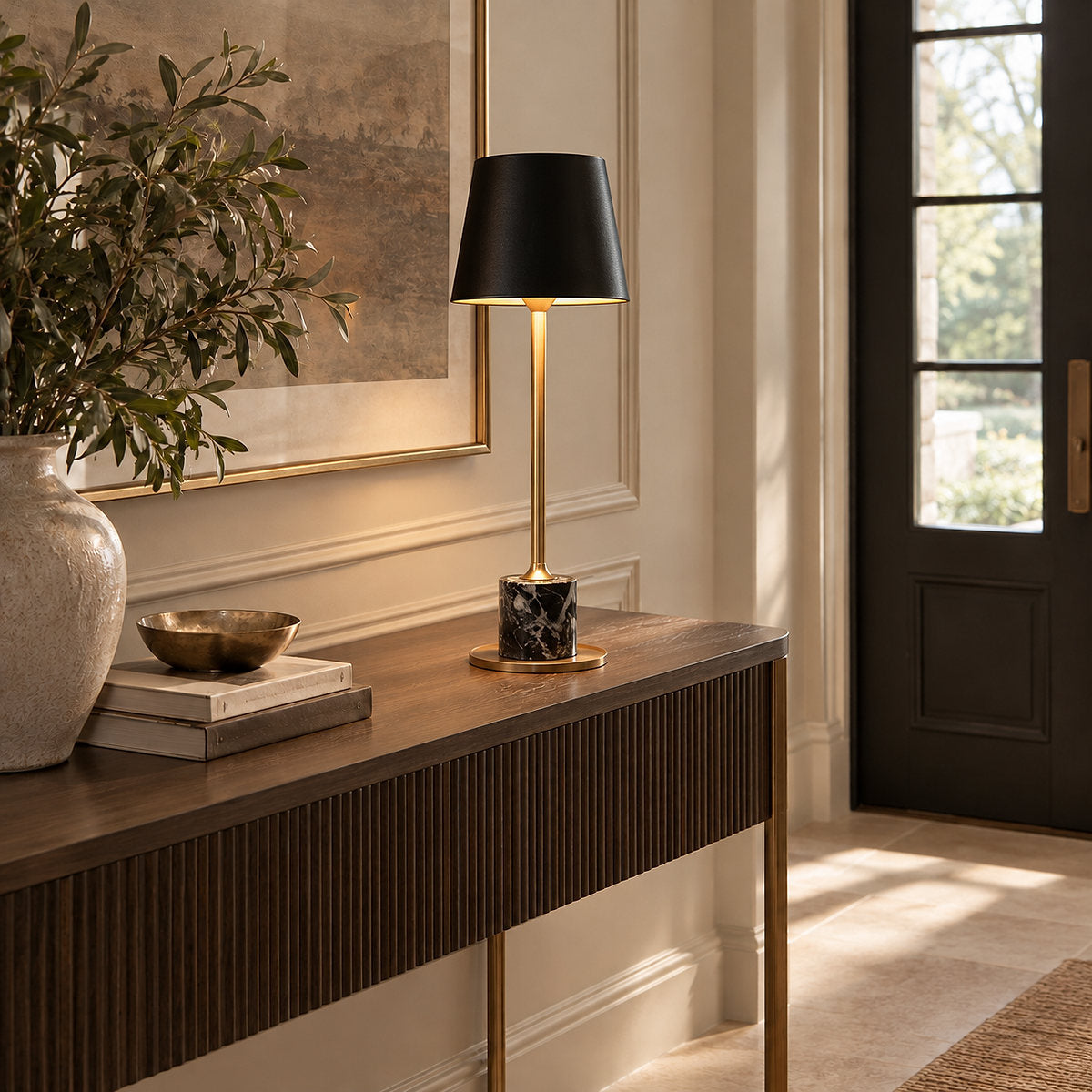 Cordless Marble-Base Rechargeable Table Lamp