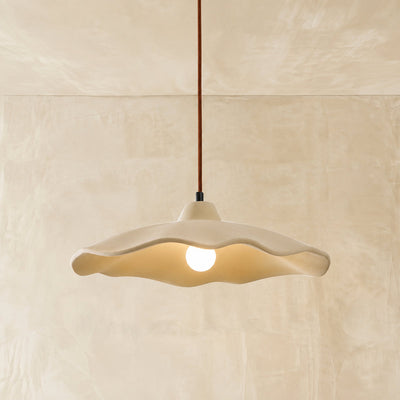 Wavy Edge Microcement Pendant Light for Dining Room & Living Room