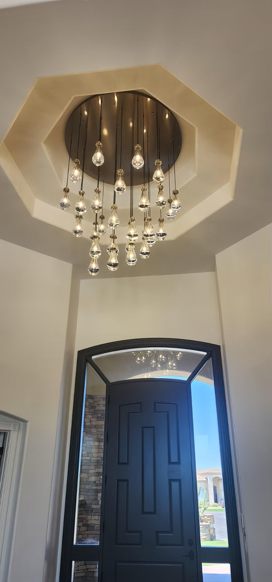 Soltaire Raindrop Round Chandelier 18"