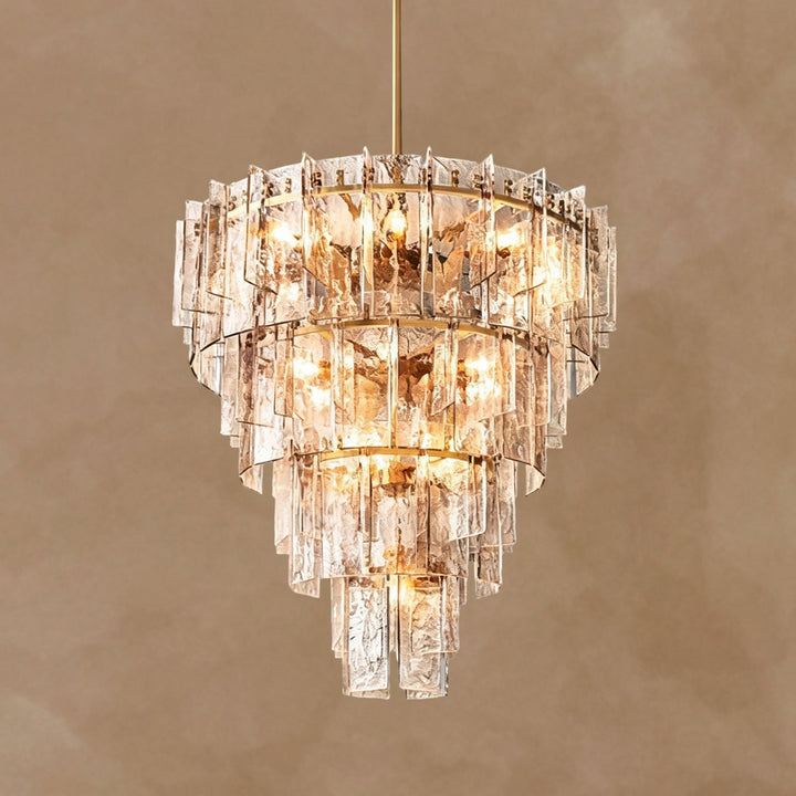 Latrel Smoke Glass Tiered Round Chandelier 47″