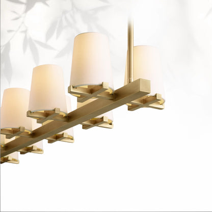 Paricia Fabric Shade Linear Chandelier 49" 60”