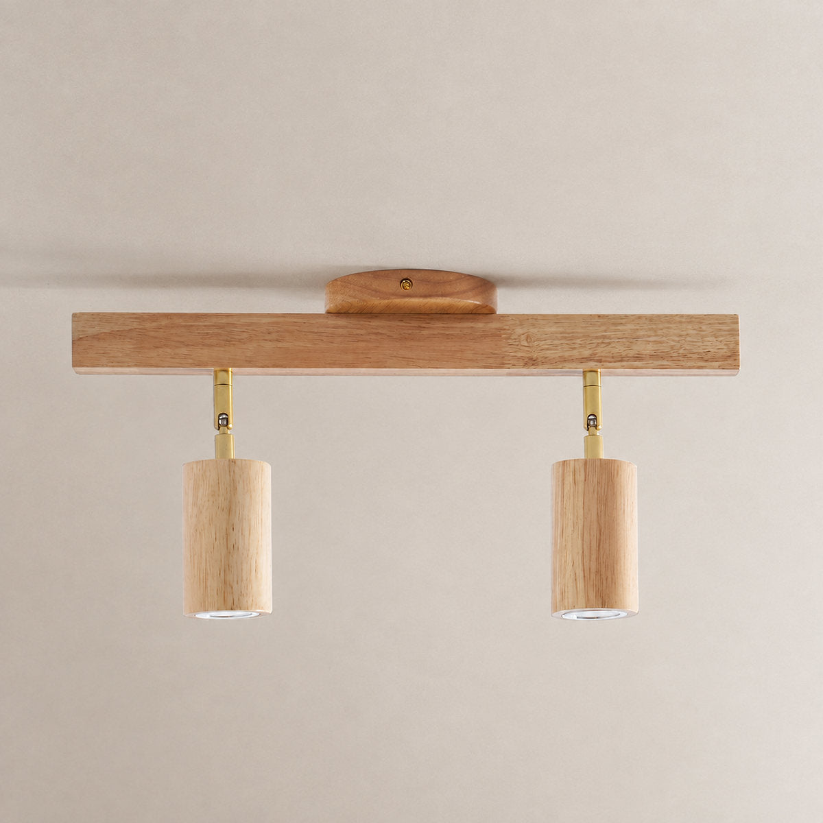 Natural Wood Beam Light Spotlight, L 5.1~47.2-Inch x H 8.7-Inch, Wood, Warm Light for Living Room & Bedroom