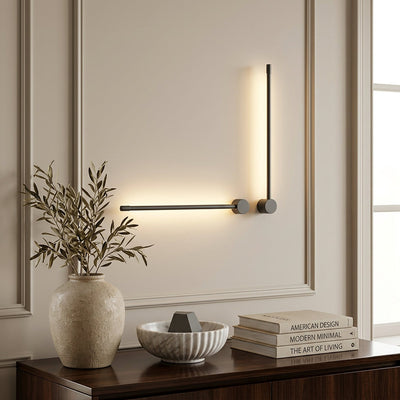 Linear LED Wall Lamp, 2.3-Inch x H 23.6~47.2-Inch, Black, Warm Light for Living Room & Dining Room