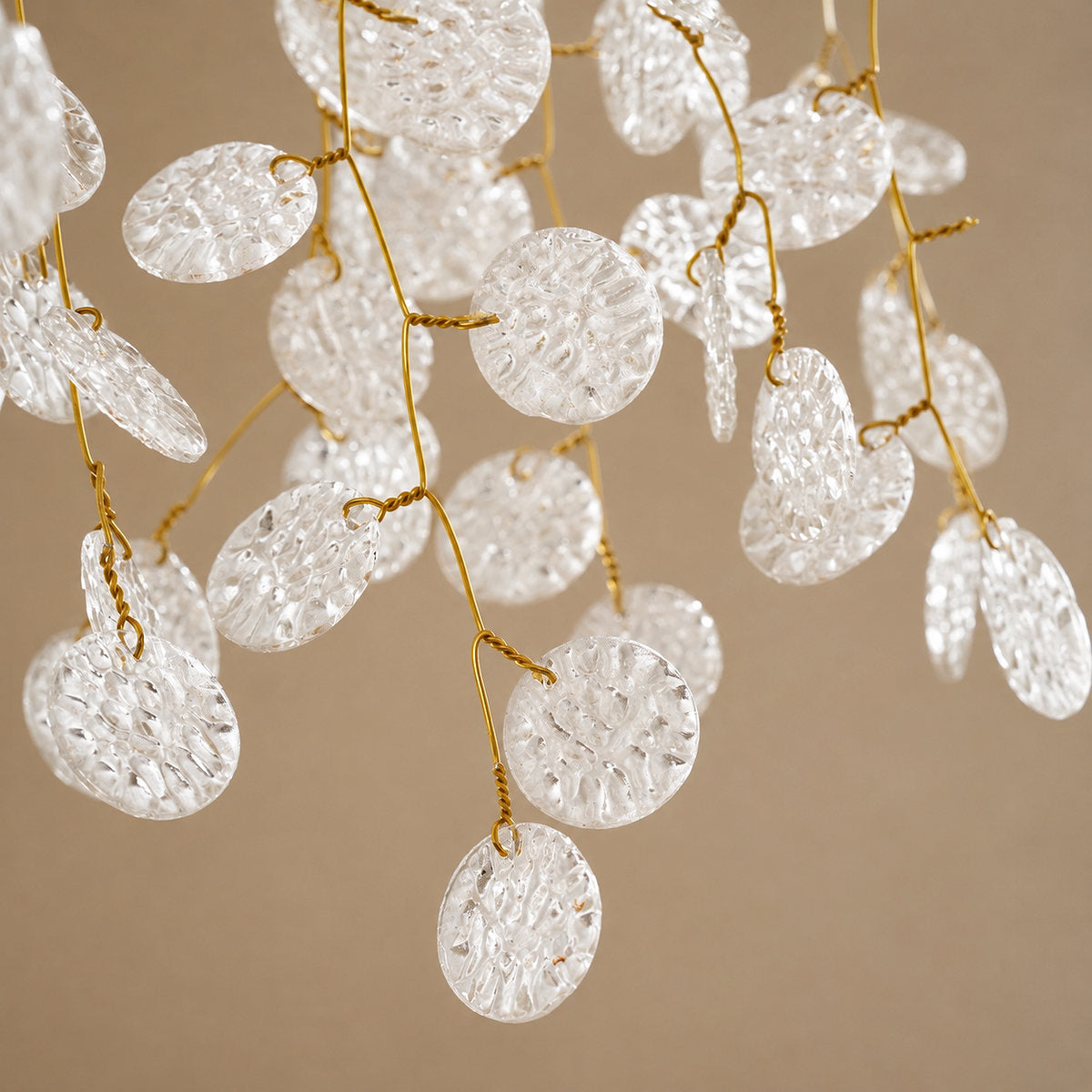 Frosted Glass Disc Branch Ceiling Lamp