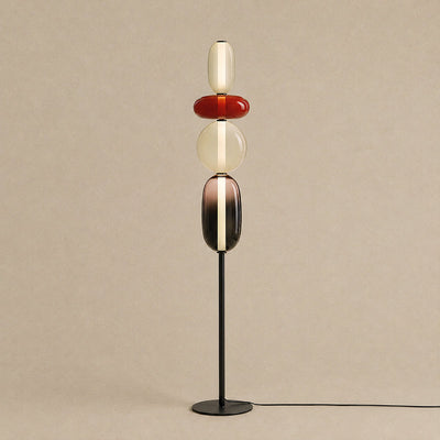 Artisan Hand-Blown Glass Stacked Floor Lamp