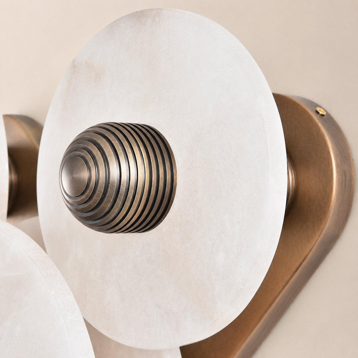 Nayra Alabaster Wall Lamp, 7.9~13.8-Inch, White & Bronze, Triac Warm Dimming for Living Room & Dining Room