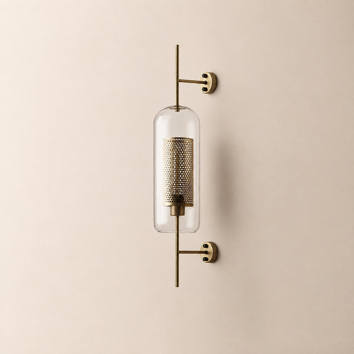 Chiswick Glass Wall Lamp, 5.1~9.8-Inch x H 21.6~30.7-Inch, Copper plating for Living Room & Dining Room