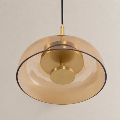 Tricolordeer Nordic Modern Round Brass Glass Pendant Light