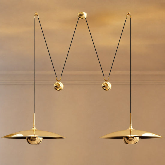 Adjustable Metal Counterweight Pendant Light for Dining Room & Living Room