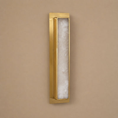 Velmora Alabaster Wall Lamp, 5.1-Inch x H 20.1-Inch, Gold & White, Warm Light for Living Room & Dining Room