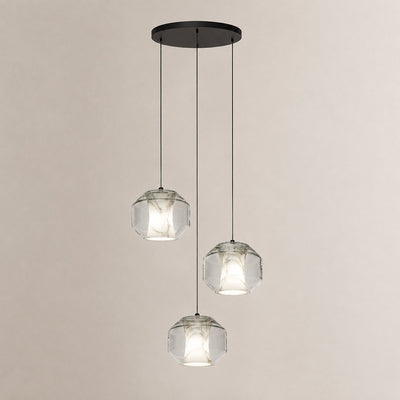 Cylinder Pendant Light in Alabaster and Glass