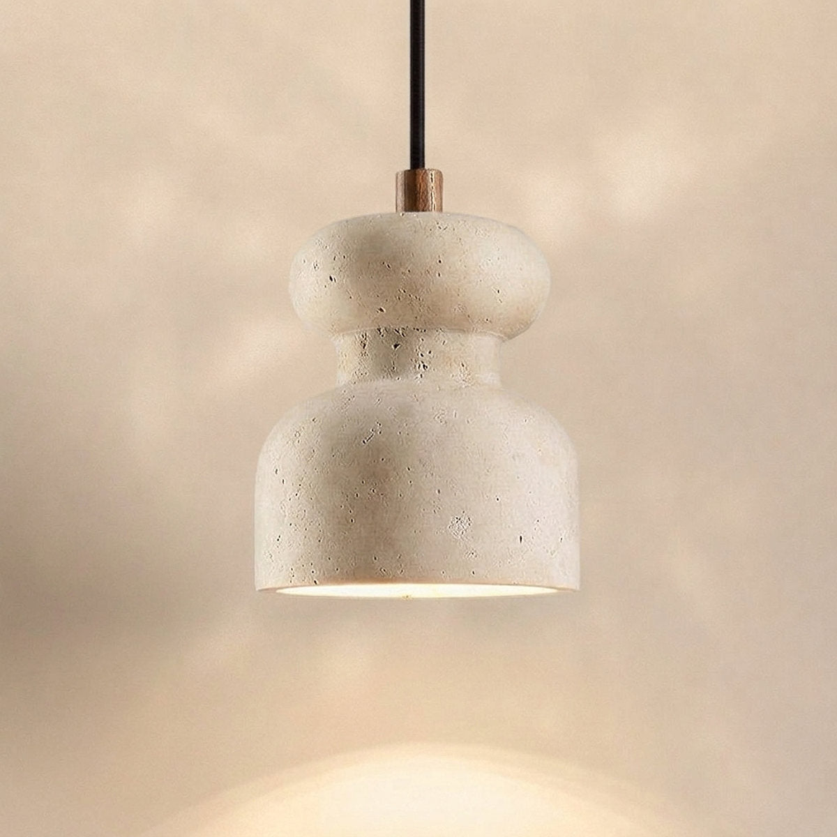 Natural Stone Double Sphere Pendant Lamp for Dining Room & Living Room
