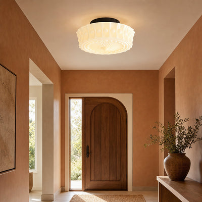 Charles Edwards Ceiling Light, 14.2~17.7-Inch x H 7.1~7.5-Inch, Black & Beige for Living Room