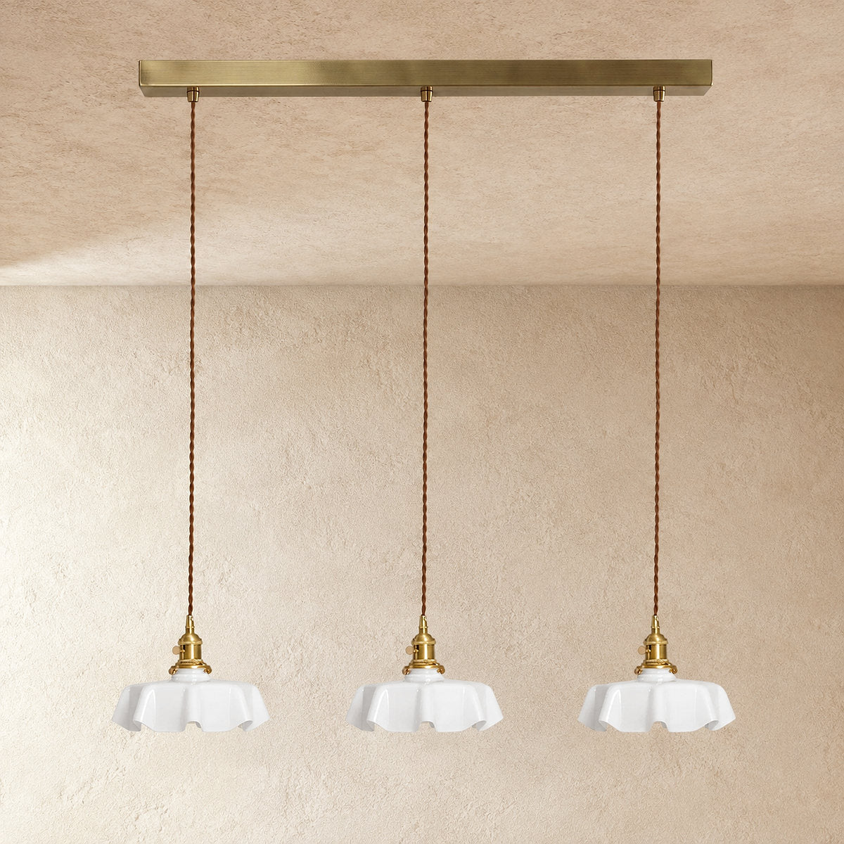 Pleated Glass Pendant Light Collection