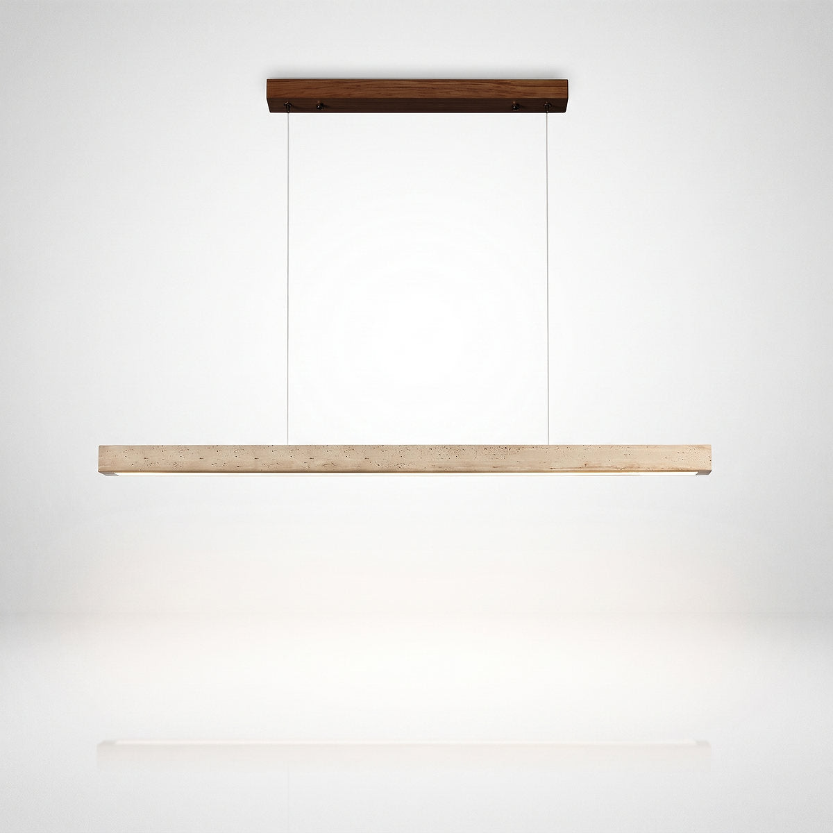 Minimalist Linear Travertine Stone Pendant Lamp