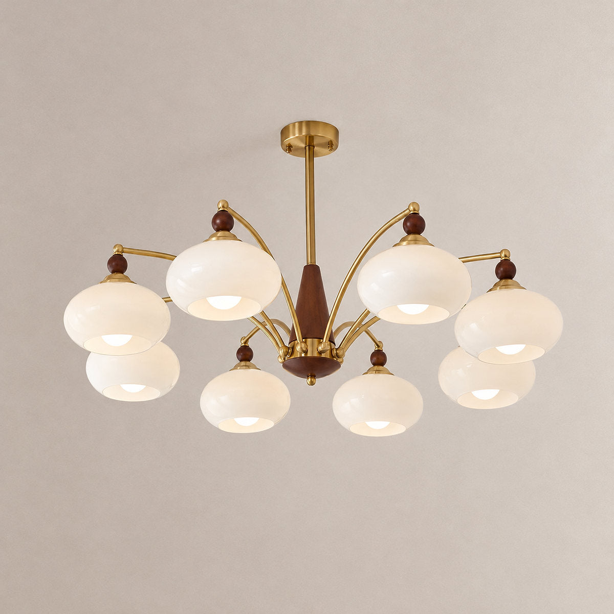 Tricolordeer Victorian Inspired Wood and Glass Chandelier