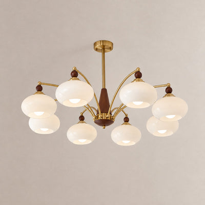 Tricolordeer Victorian Inspired Wood and Glass Chandelier