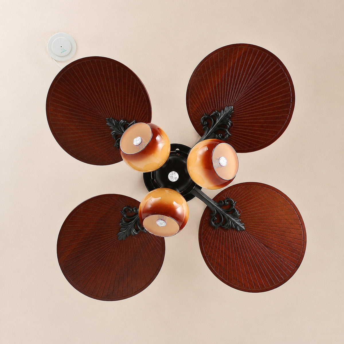 Tricolordeer Island Wooden Ceiling Fan Light