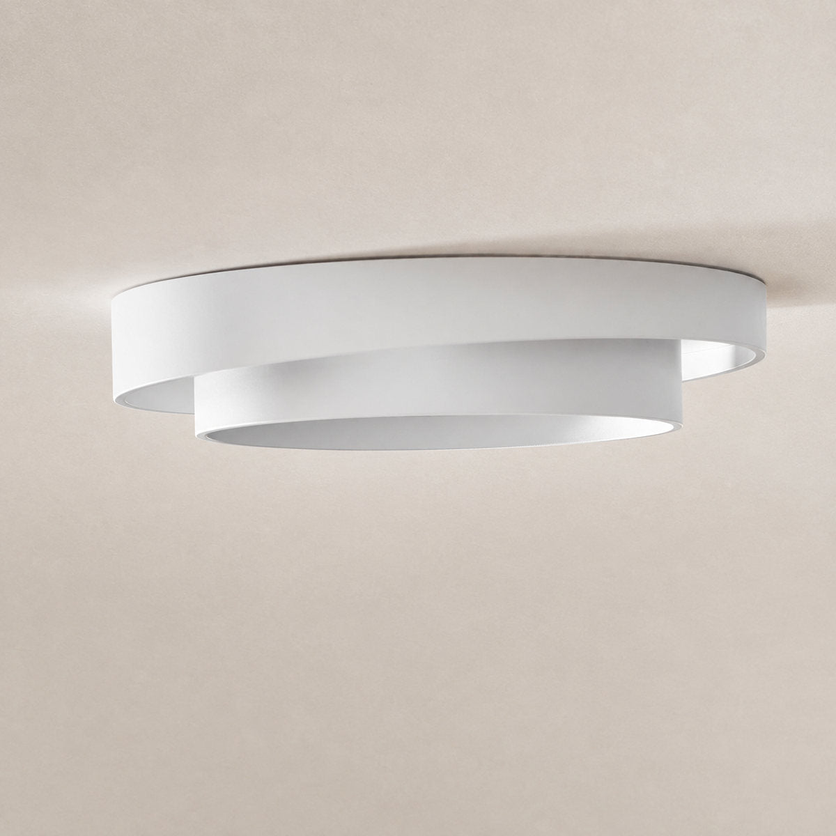 Melody Ceiling Light, 15.7-Inch x H 5.5-Inch, White, Warm Light for Living Room & Bedroom