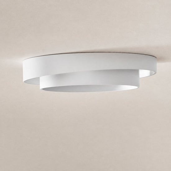 Melody Ceiling Light, 15.7-Inch x H 5.5-Inch, White, Warm Light for Living Room & Bedroom