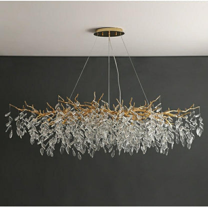 Albero Modern French-Style Branch Crystal Chandelier with Crystal Leaf