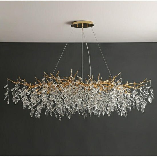 Albero Modern French-Style Branch Crystal Chandelier with Crystal Leaf