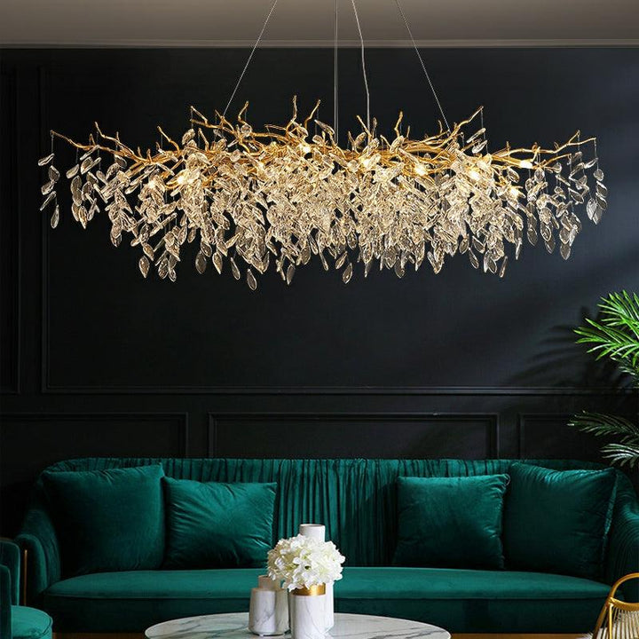 Albero Modern French-Style Branch Crystal Chandelier with Crystal Leaf