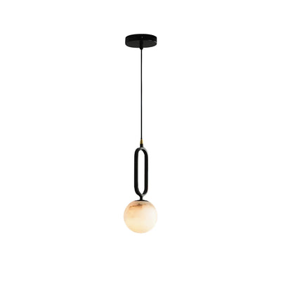 Alabaster Oval Ring Pendant Lamp