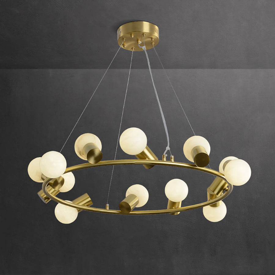 Alabaster Raechella Brass Chandelier