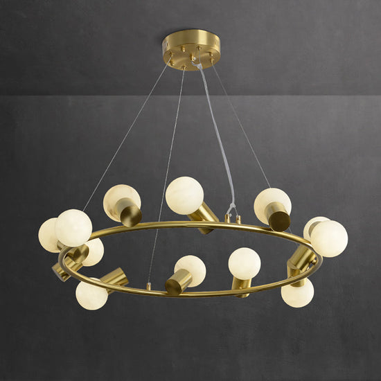 Alabaster Raechella Brass Chandelier