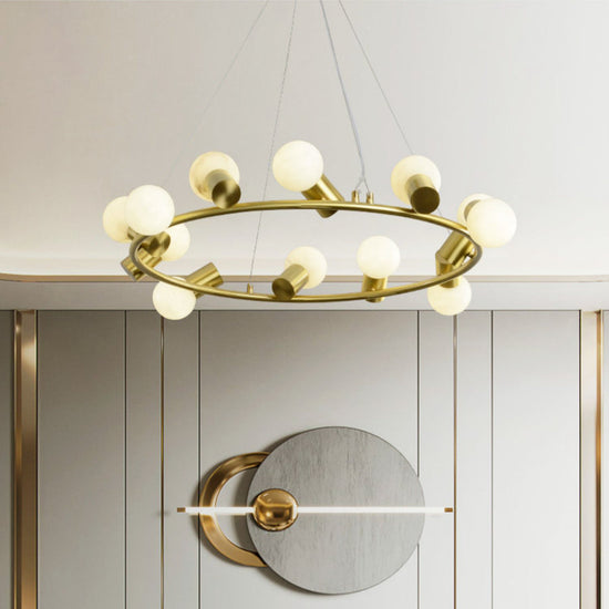 Alabaster Raechella Brass Chandelier