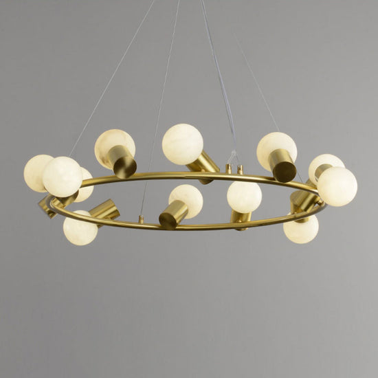Alabaster Raechella Brass Chandelier