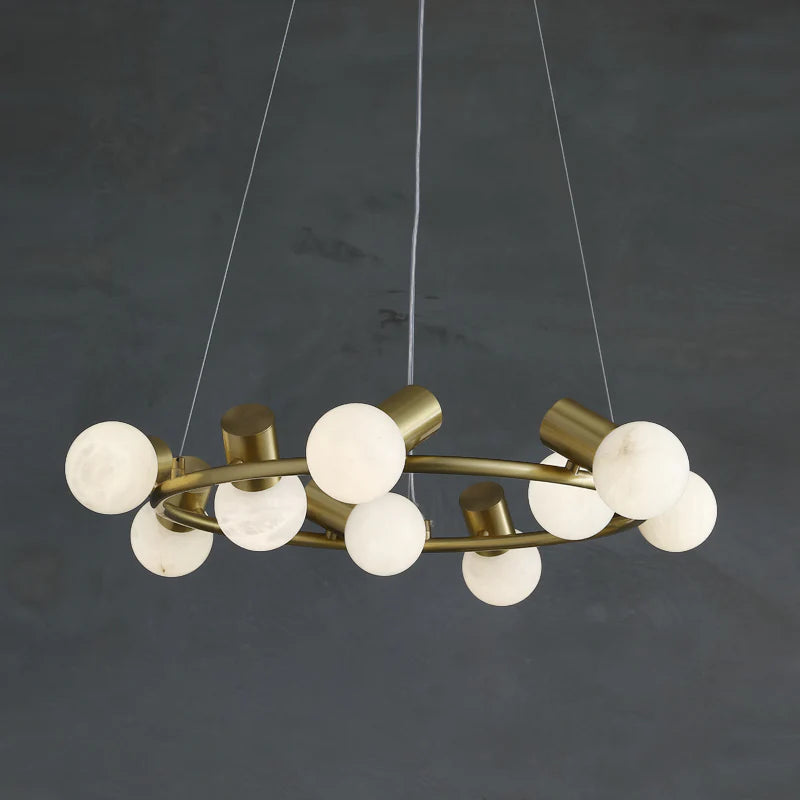 Alabaster Raechella Brass Chandelier