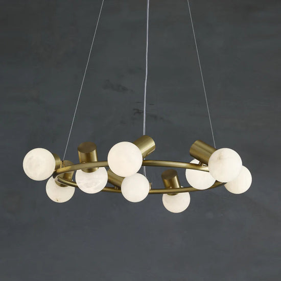 Alabaster Raechella Brass Chandelier