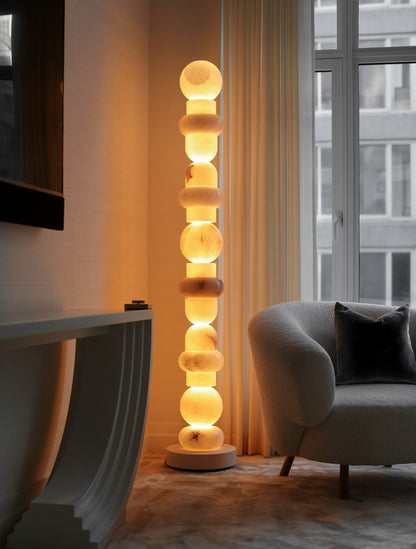 Alabaster Totem 16 Floor Lamp, Living Room Standing Lamp