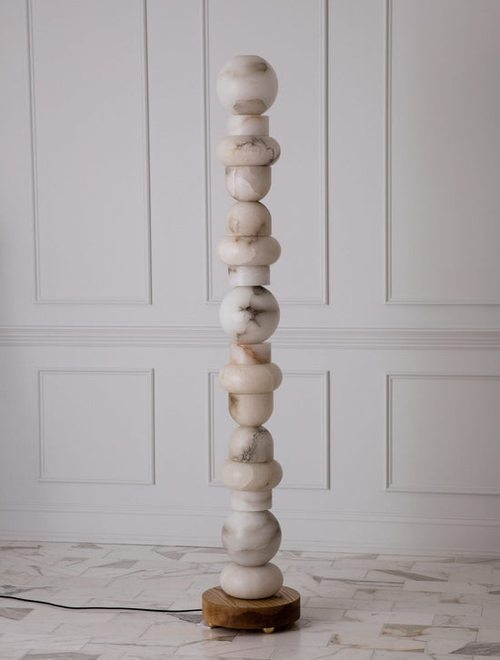 Alabaster Totem 16 Floor Lamp, Living Room Standing Lamp