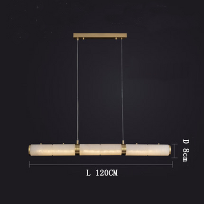 Caroline Alabaster Modern Art Linear Chandelier Lighting