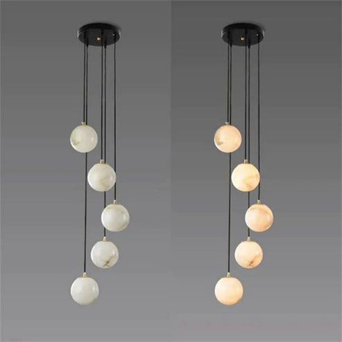 Alabaster Global Staircase Chandelier