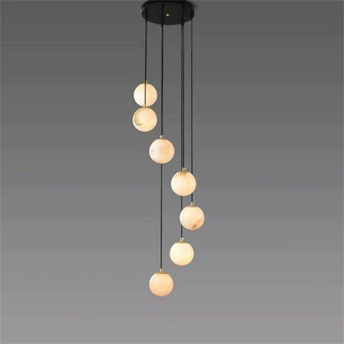 Alabaster Global Staircase Chandelier