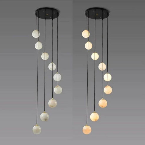 Alabaster Global Staircase Chandelier