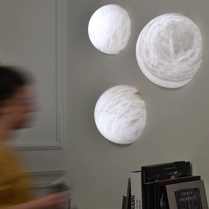Alabaster Hemisphere Wall Sconce