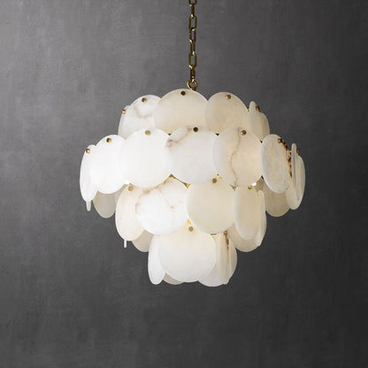 Alabaster Magnolia Multi-tiered Round Chandelier Lighting