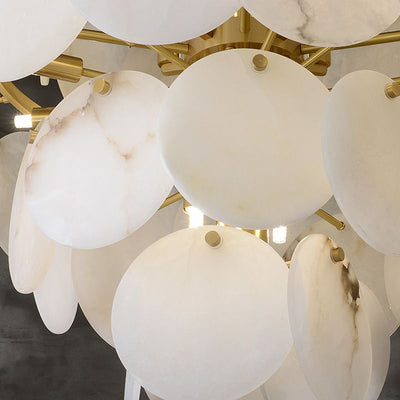 Alabaster Magnolia Multi-tiered Round Chandelier Lighting