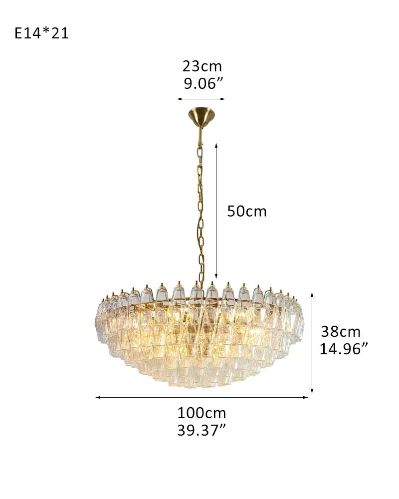 Modernist Chandelier ceiling brass satin frame decor for sitting room | Purple Blown Glass D100*H38CM D39.37"*H14.96" Clear American Vintage chandelier lamp