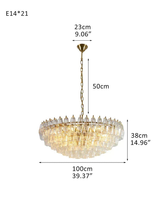 Modernist Chandelier ceiling brass satin frame decor for sitting room | Purple Blown Glass D100*H38CM D39.37"*H14.96" Clear American Vintage chandelier lamp