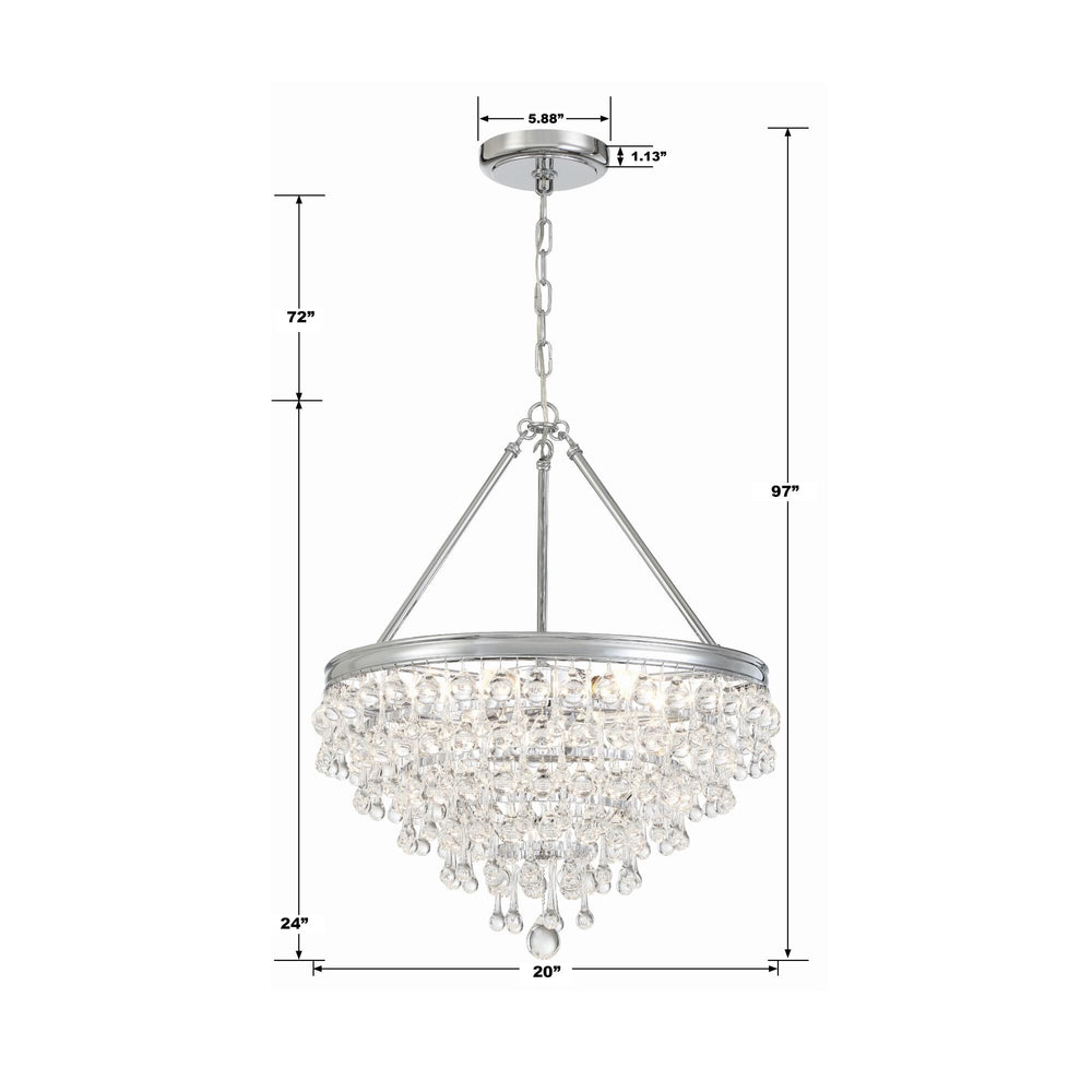Calypso 20 Inch 6 Light Mini Chandelier