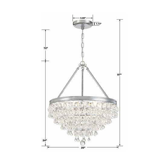 Calypso 20 Inch 6 Light Mini Chandelier