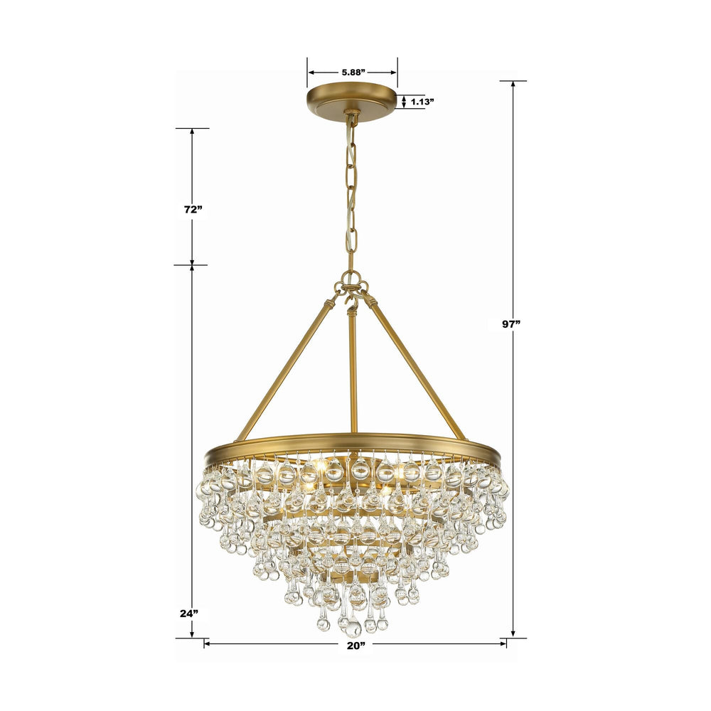 Calypso 20 Inch 6 Light Mini Chandelier